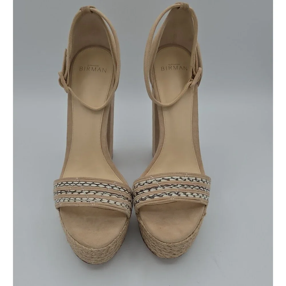 Alexandre Birman Nude Mono Alice Platform Block Heel Sandals Shoes Size 41 US 11